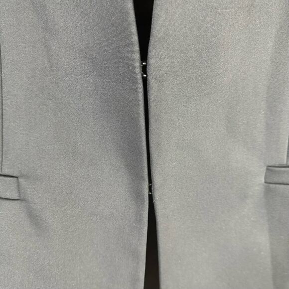 Alice + Olivia Classics Jerri Open-Front Collarless Blazer Size US 10 Black - Picture 12 of 14